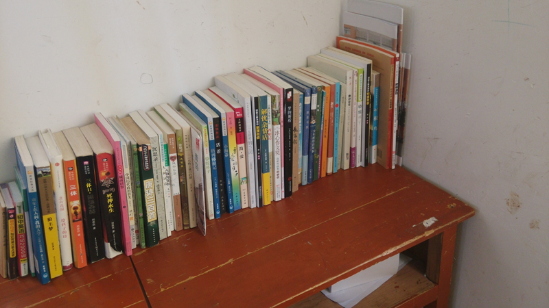 乡遇队员们开辟的图书角